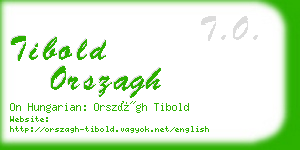 tibold orszagh business card